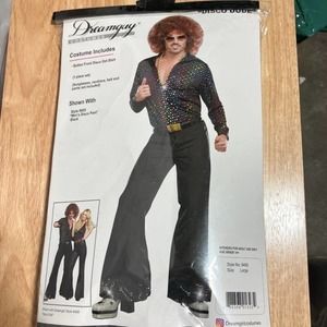 Men's Disco Dude Dot Shirt Costume Large New